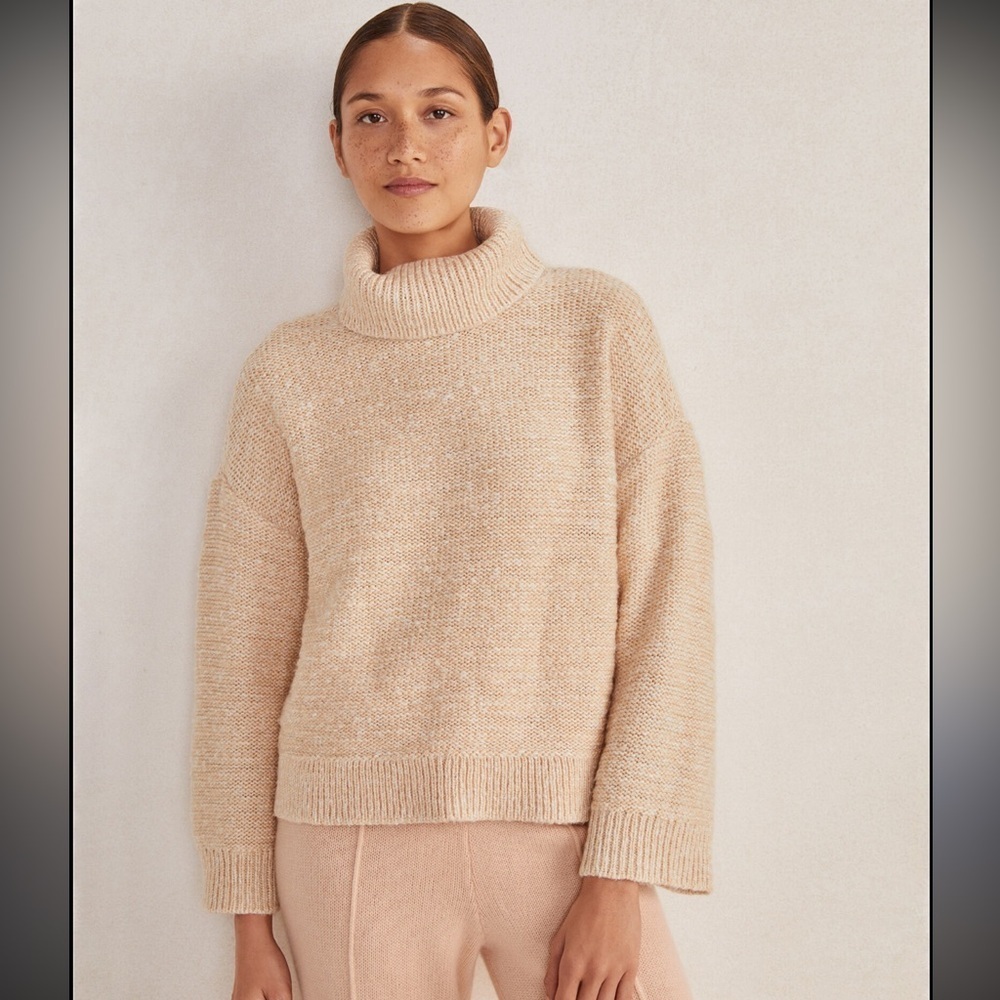 Haven Well Within Marled Turtleneck Sweater in Yellow Creme. Size M. Retail $98